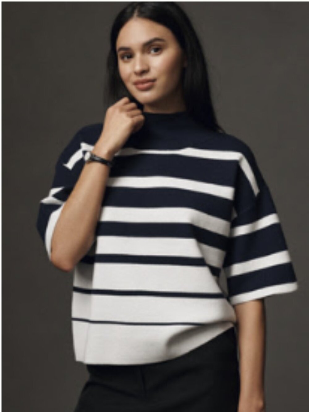 The Carys Mock-Neck Sweater by Maeve: Short-Sleeve Edition